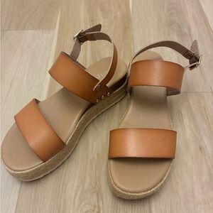 Xappeal Women's wedge platform espadrille type Amelia brown Sandals